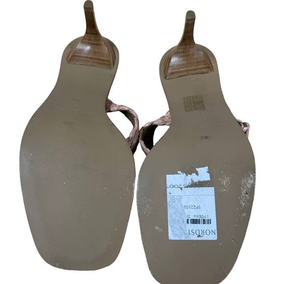 Ulla Johnson Ellery Raffia Sandal Pink Size 38 US 8 Great Condition Gold Buckle - Picture 8 of 9